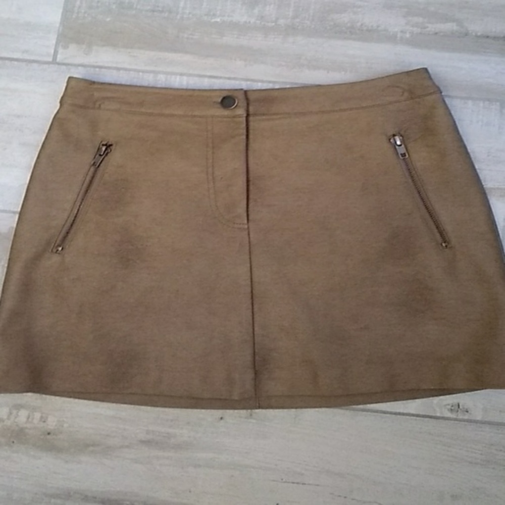 J.O.A Mini Vegan Tan Skirt